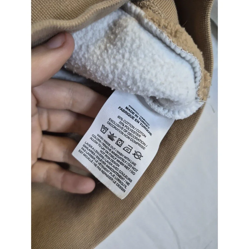 Nike Color Clash Sweatshirt Women Sz Large Brown White Colorblock Oversized Crop